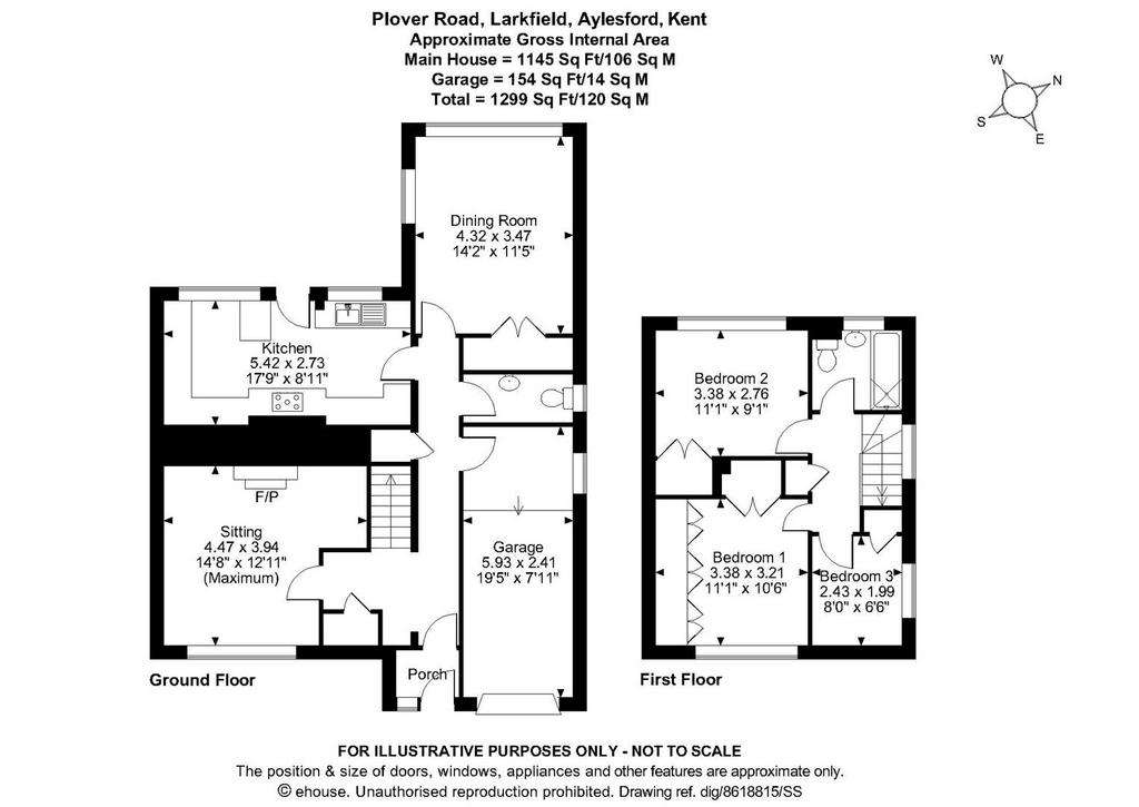 3 bedroom end of terrace house for sale - floorplan