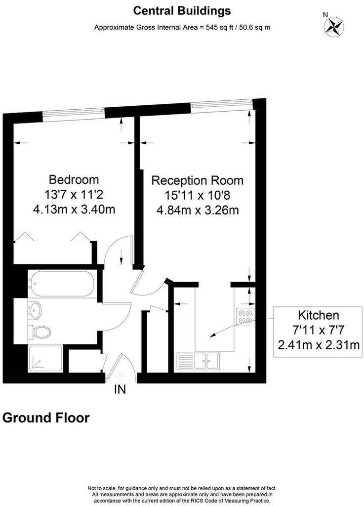 1 bedroom flat to rent - floorplan