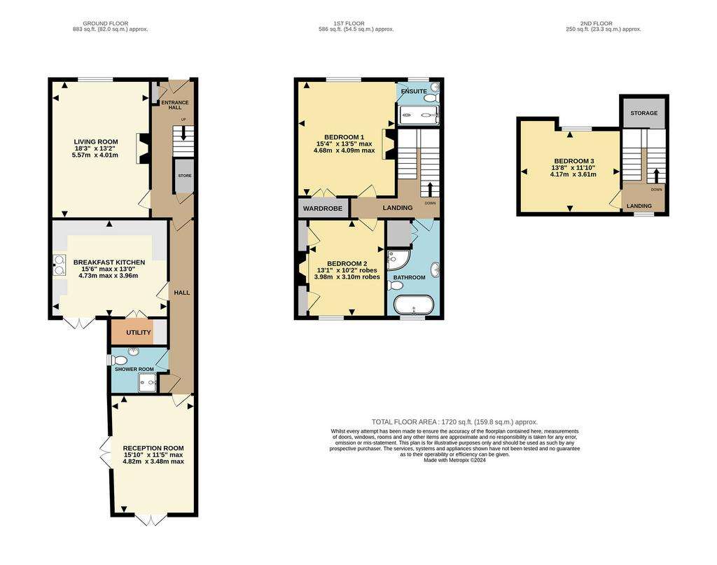 3 bedroom terraced house for sale - floorplan