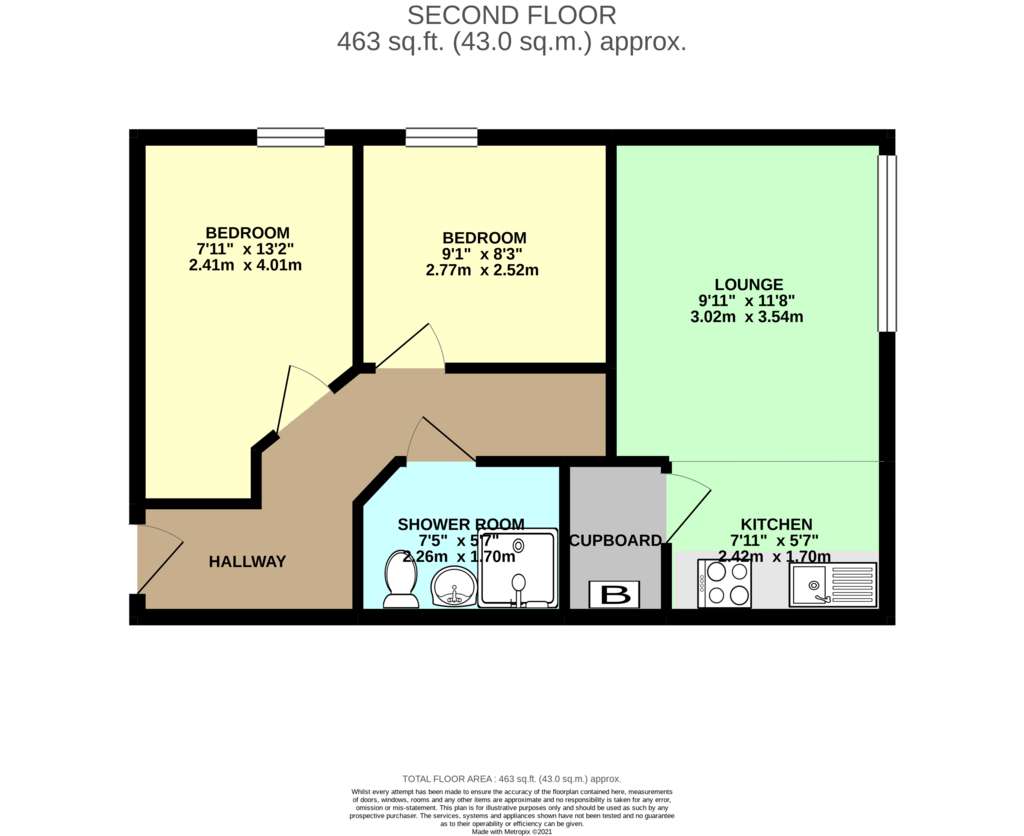 2 bedroom flat for sale - floorplan