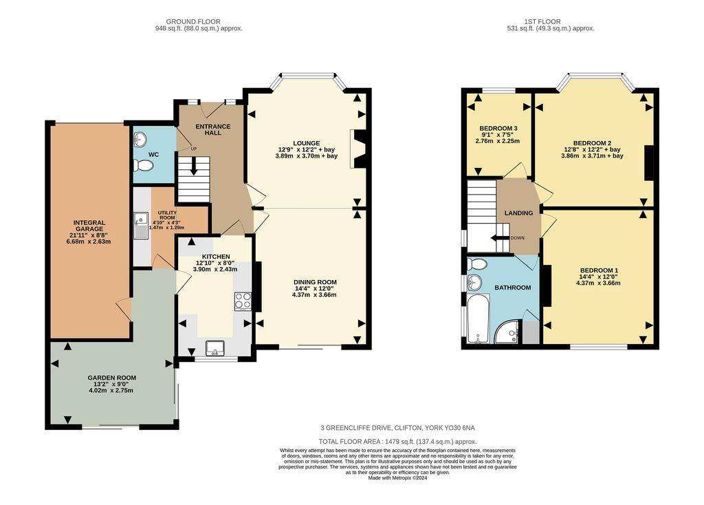 3 bedroom detached house for sale - floorplan