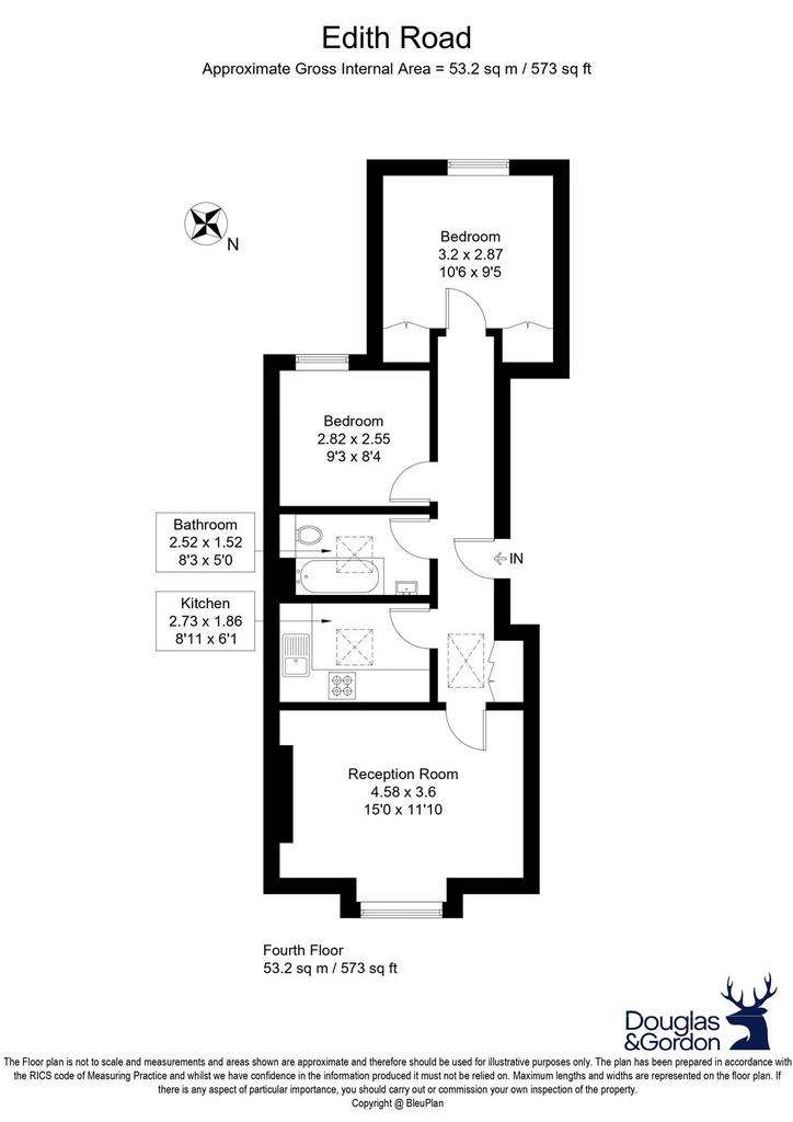 2 bedroom flat to rent - floorplan