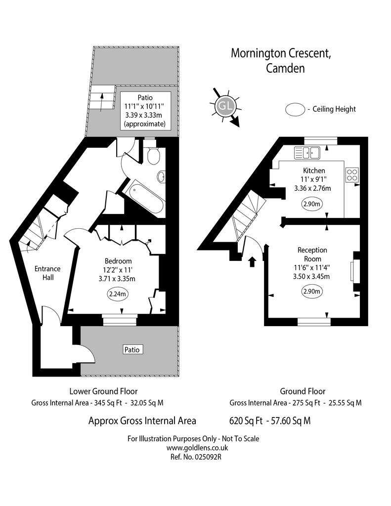 1 bedroom flat to rent - floorplan