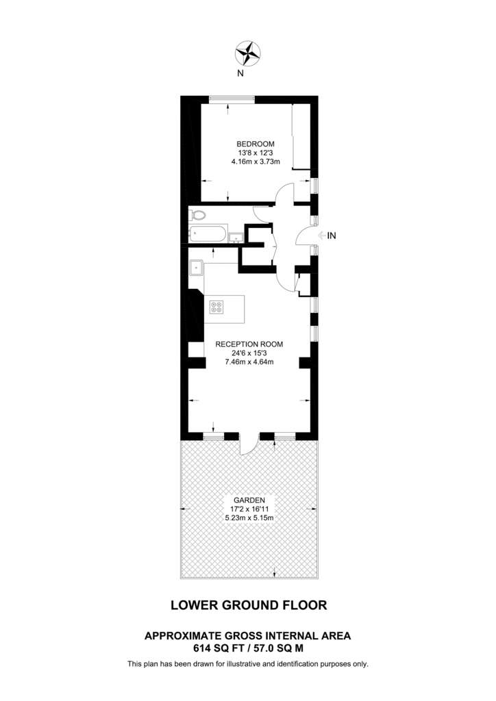 1 bedroom flat to rent - floorplan