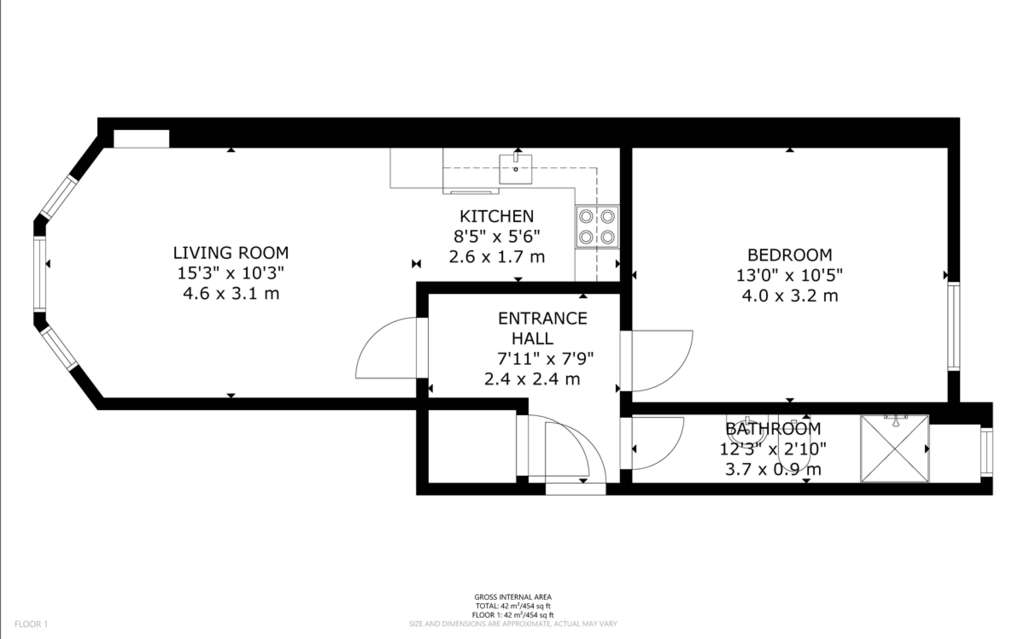 1 bedroom flat for sale - floorplan