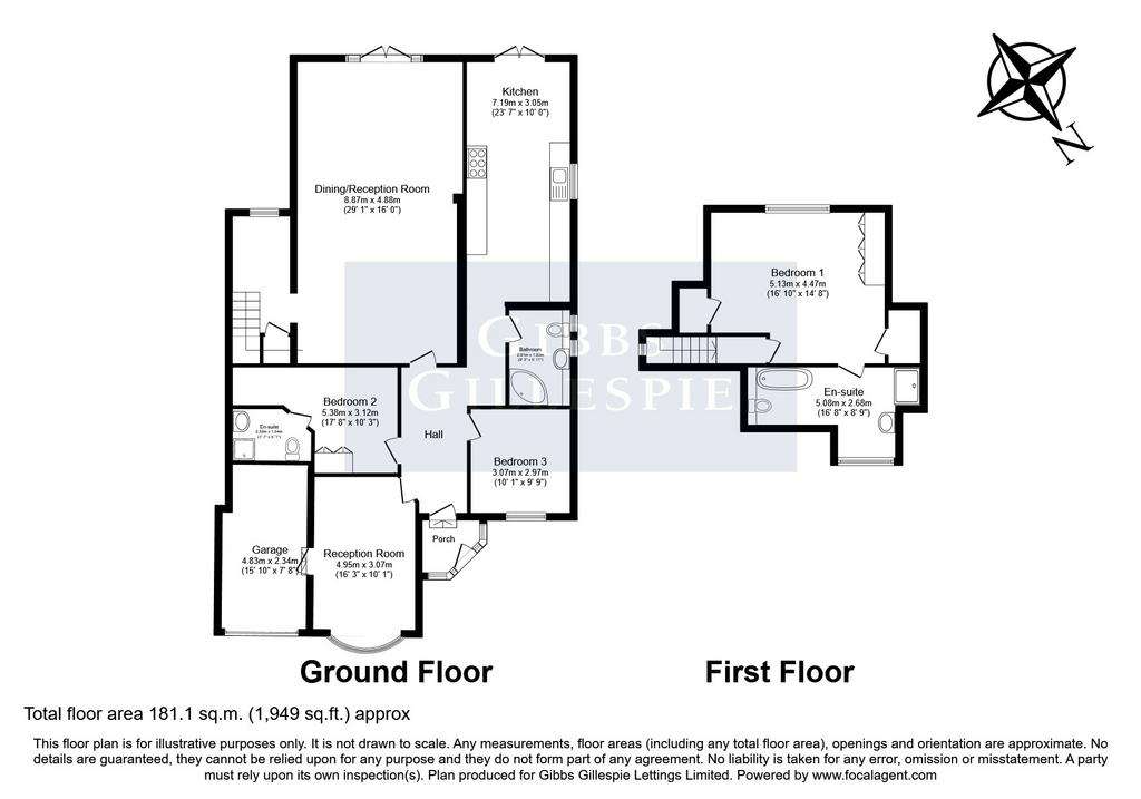 4 bedroom bungalow to rent - floorplan