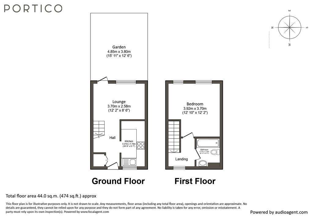 1 bedroom terraced house to rent - floorplan