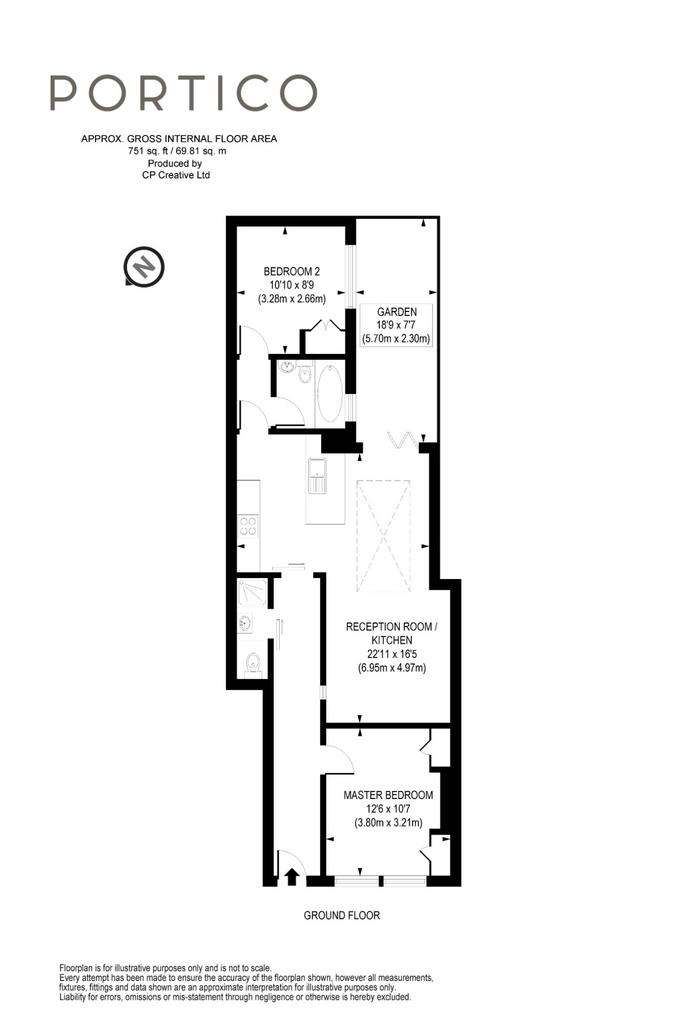 2 bedroom flat to rent - floorplan