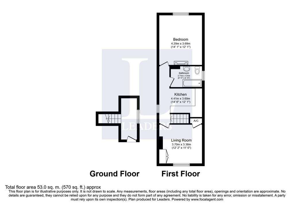 1 bedroom flat to rent - floorplan