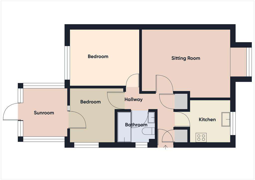 2 bedroom detached bungalow for sale - floorplan