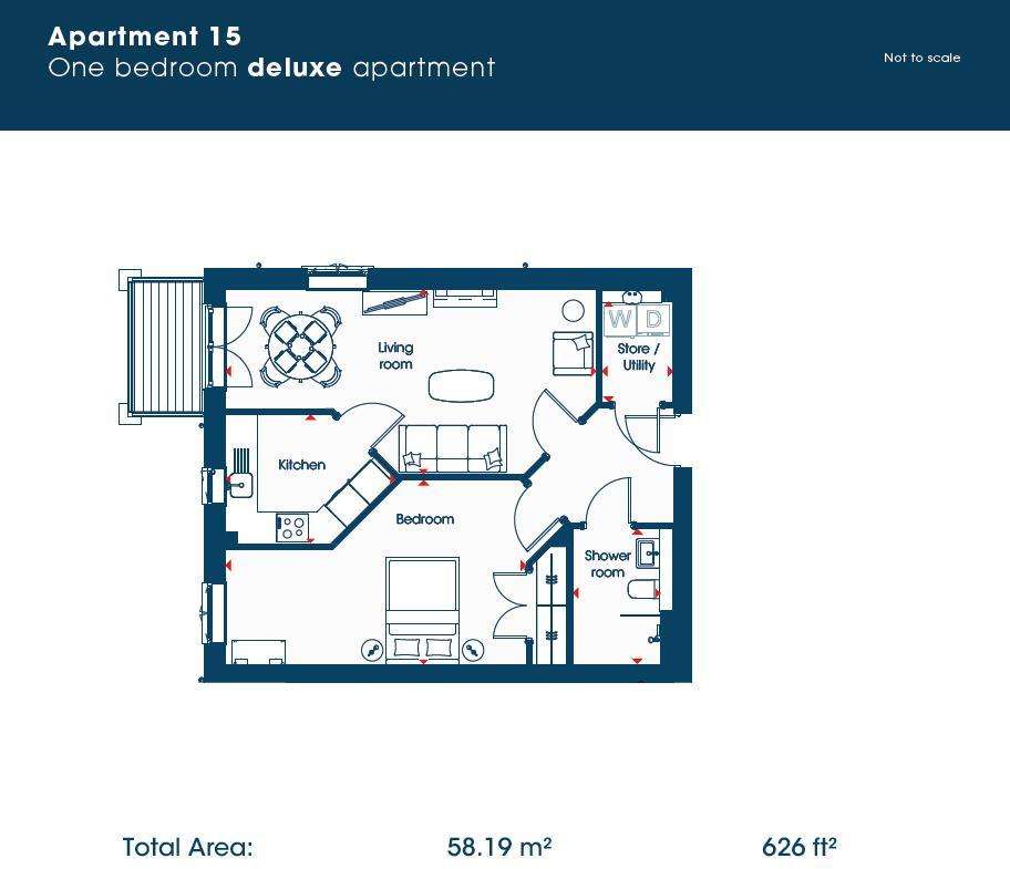 1 bedroom retirement property for sale - floorplan