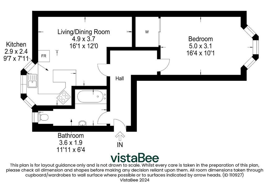 1 bedroom flat for sale - floorplan