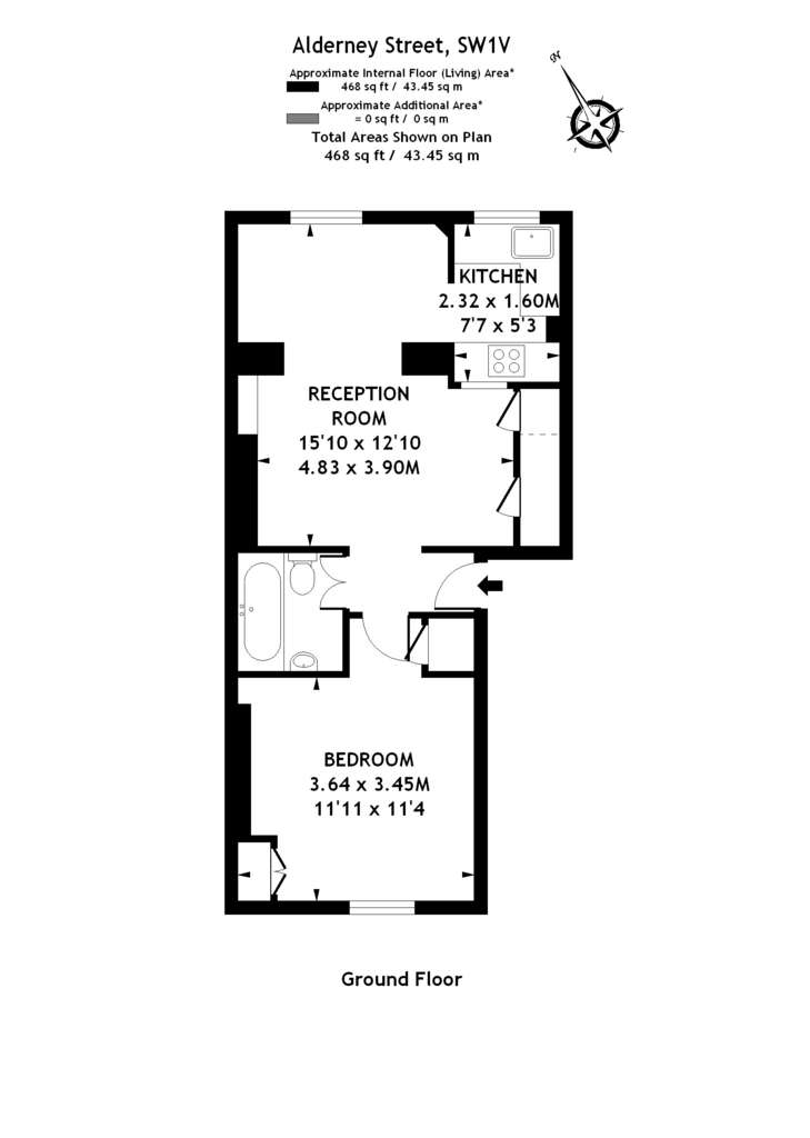 1 bedroom flat to rent - floorplan