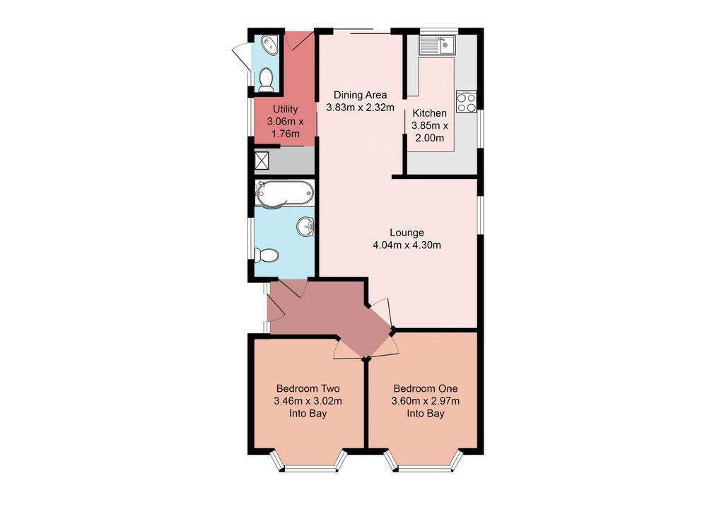 2 bedroom detached bungalow for sale - floorplan