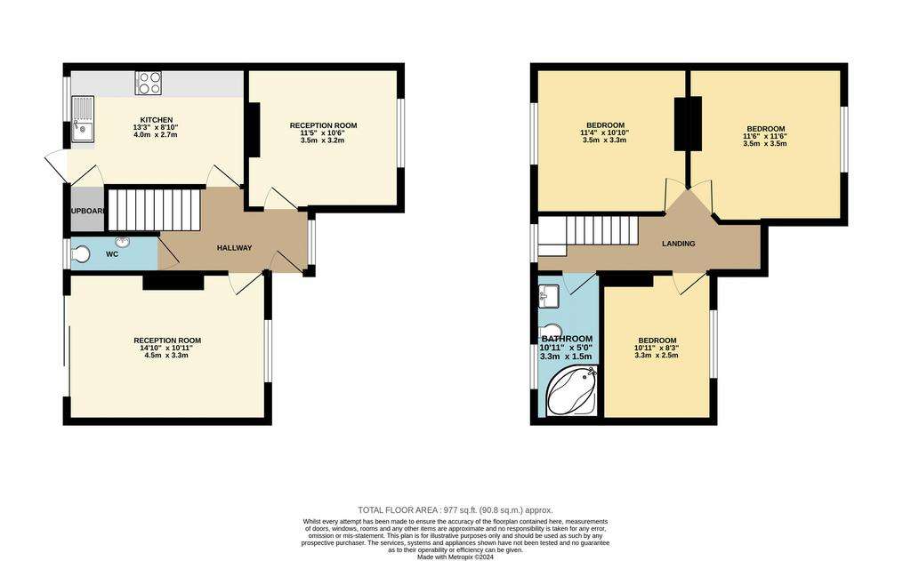 3 bedroom semi-detached house to rent - floorplan