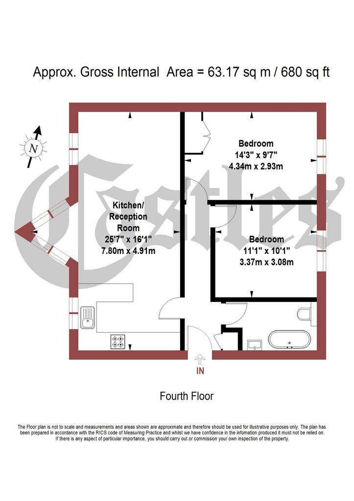 2 bedroom flat for sale - floorplan