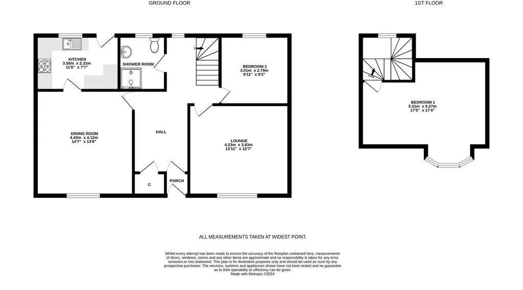 3 bedroom end of terrace house for sale - floorplan