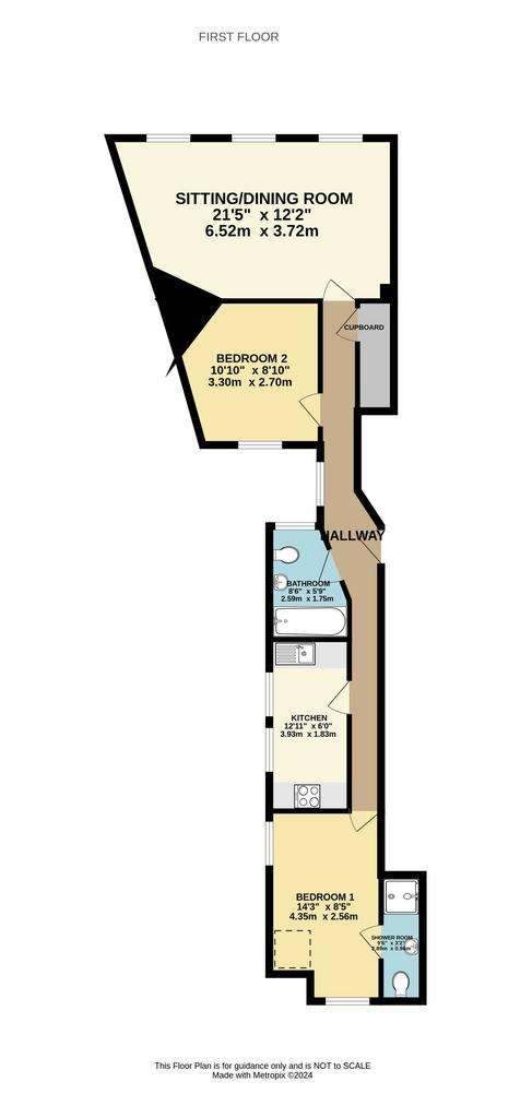 2 bedroom flat to rent - floorplan