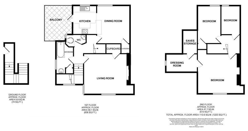 3 bedroom flat for sale - floorplan