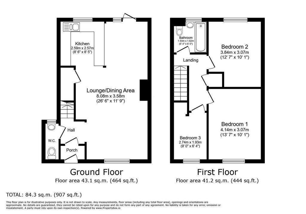 3 bedroom semi-detached house for sale - floorplan