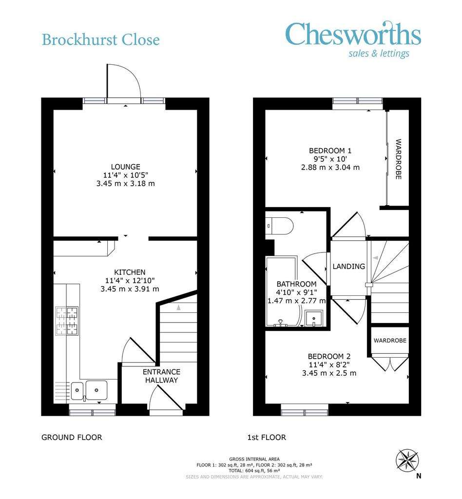 2 bedroom terraced house for sale - floorplan