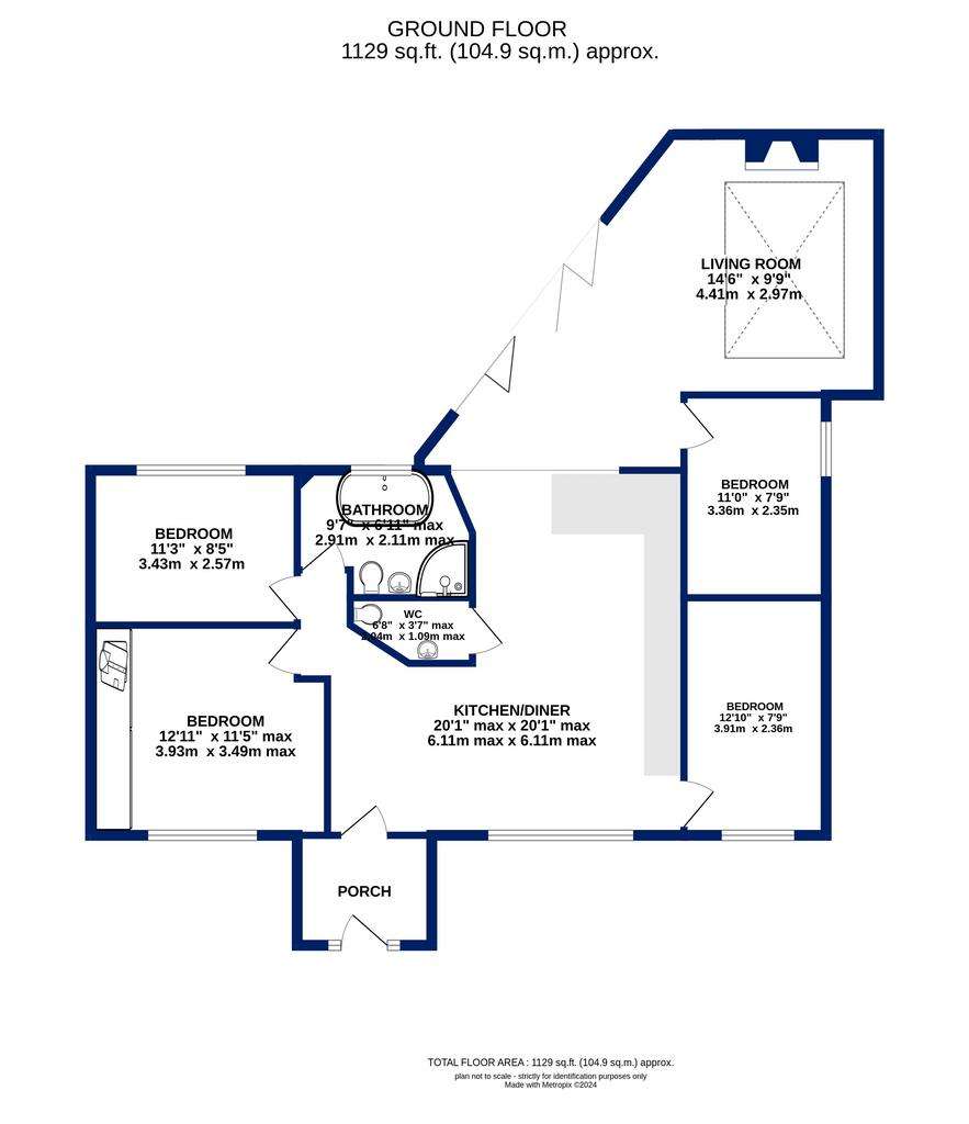 4 bedroom bungalow for sale - floorplan