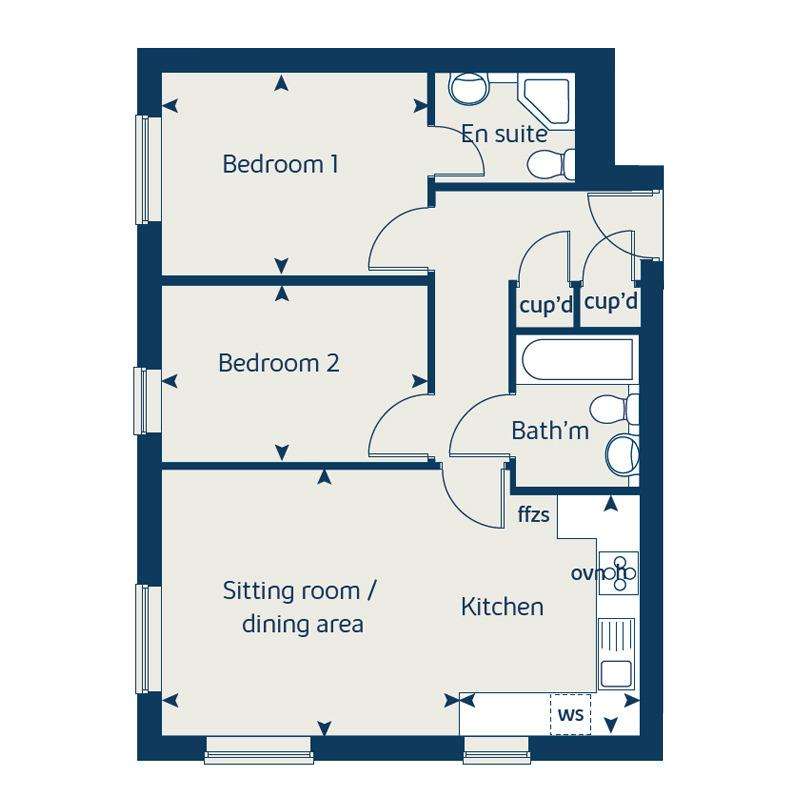 2 bedroom flat for sale - floorplan