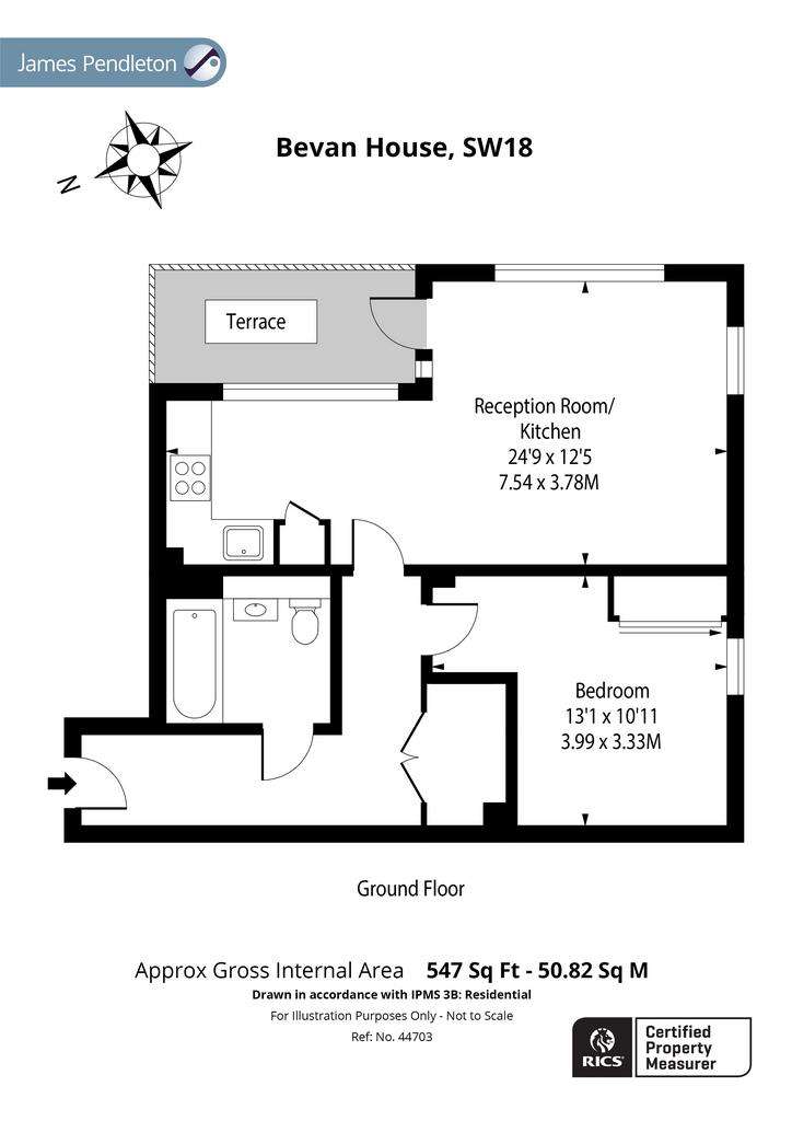 1 bedroom flat to rent - floorplan