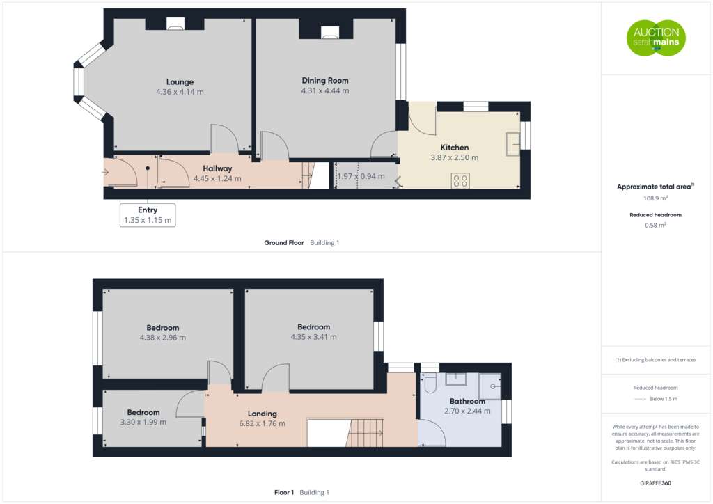 3 bedroom terraced house for sale - floorplan