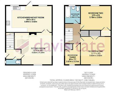 3 bedroom semi-detached house to rent - floorplan