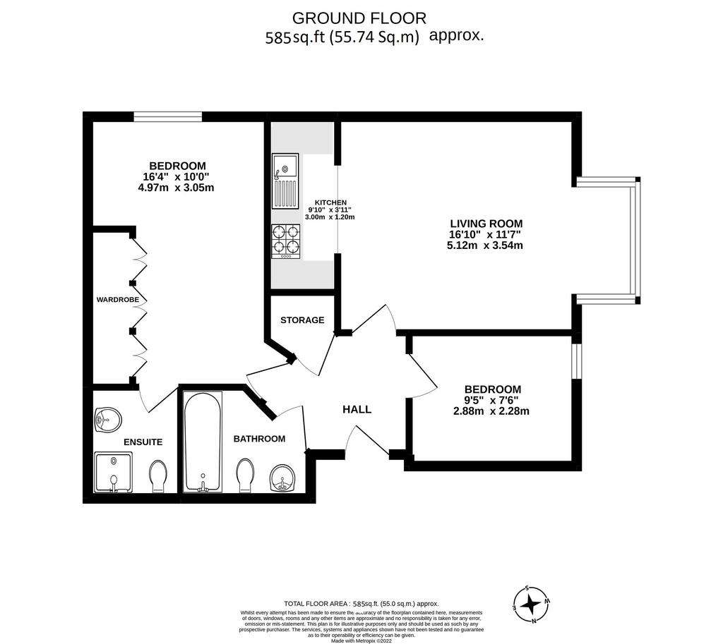 2 bedroom flat for sale - floorplan