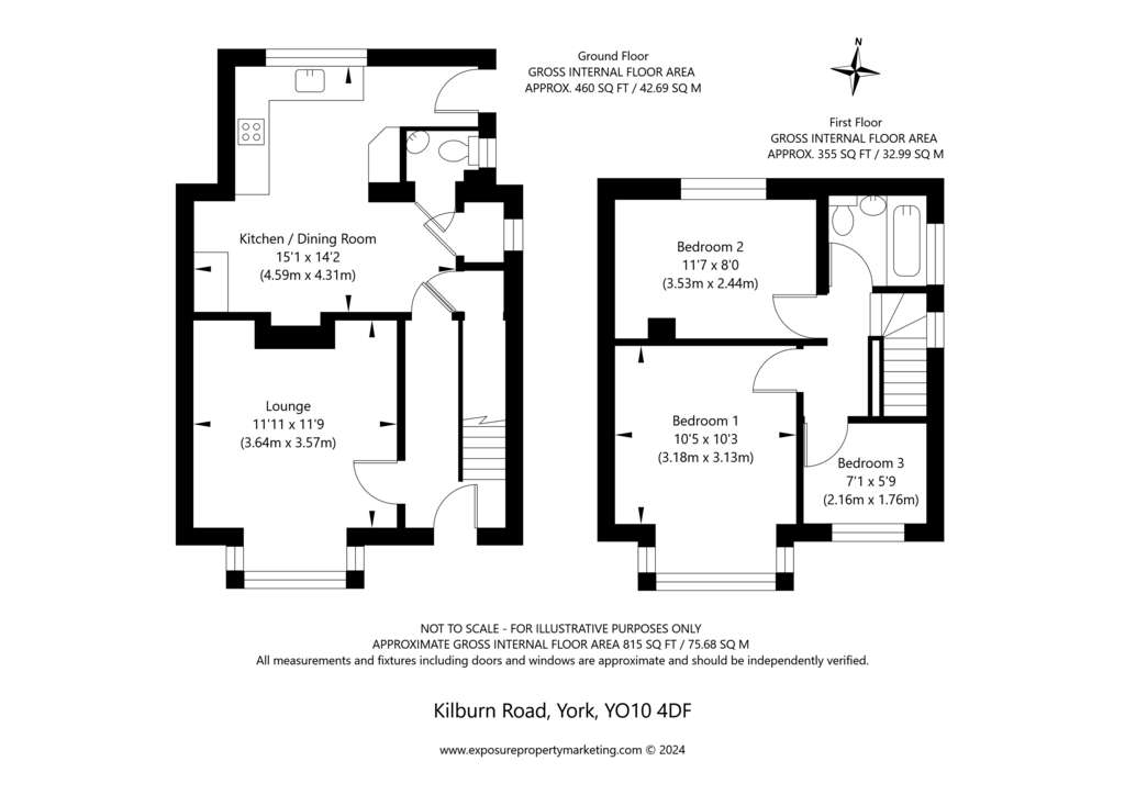 3 bedroom semi-detached house for sale - floorplan