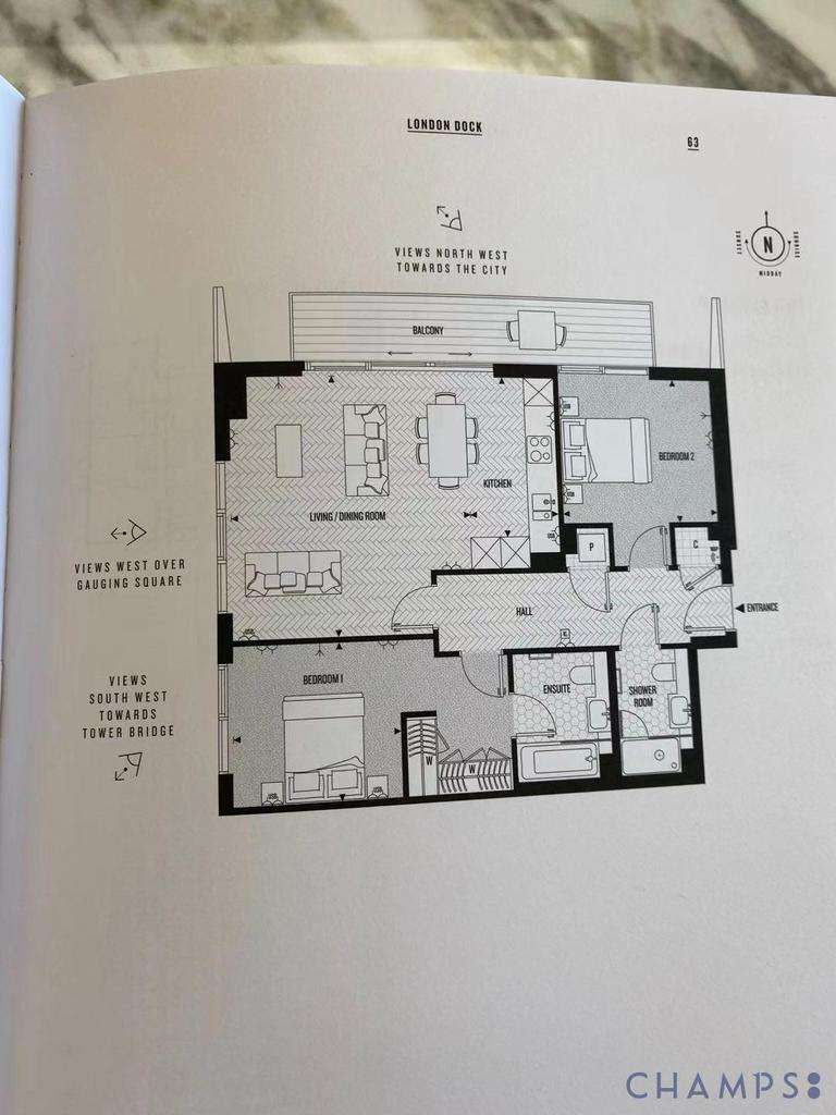 2 bedroom flat to rent - floorplan