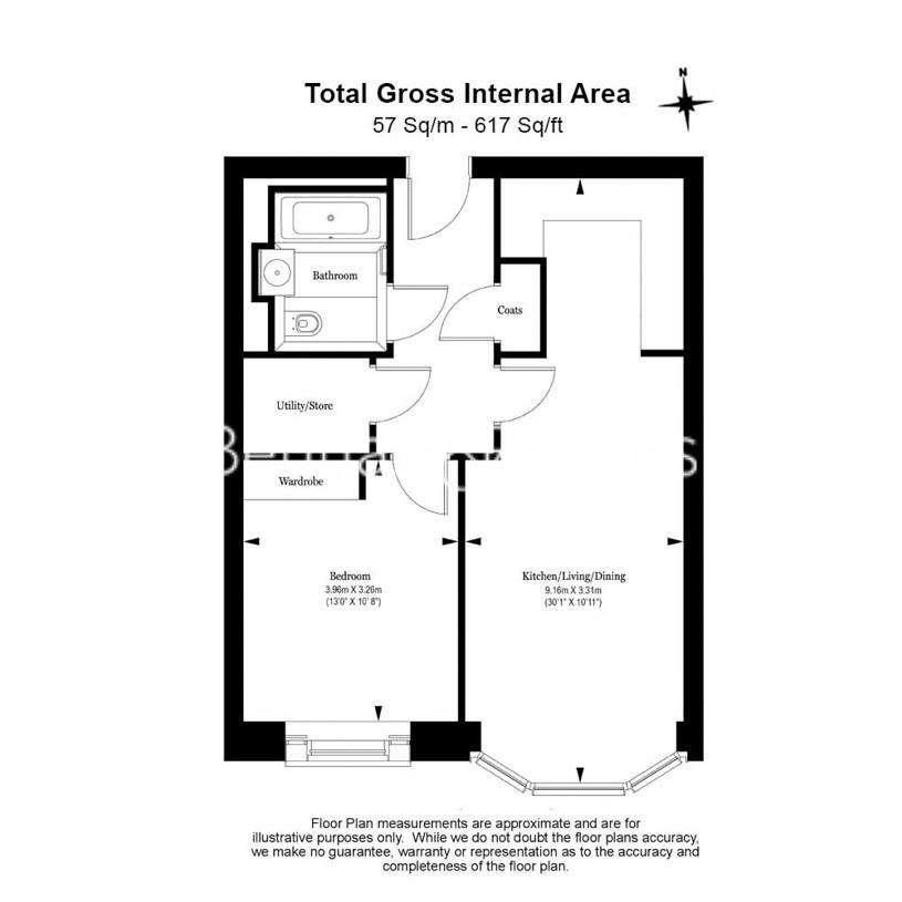 1 bedroom flat to rent - floorplan