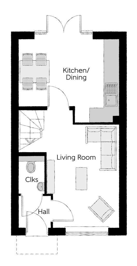 2 bedroom semi-detached house for sale - floorplan