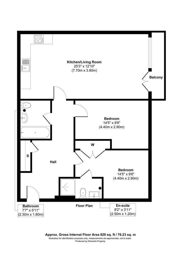 2 bedroom flat for sale - floorplan