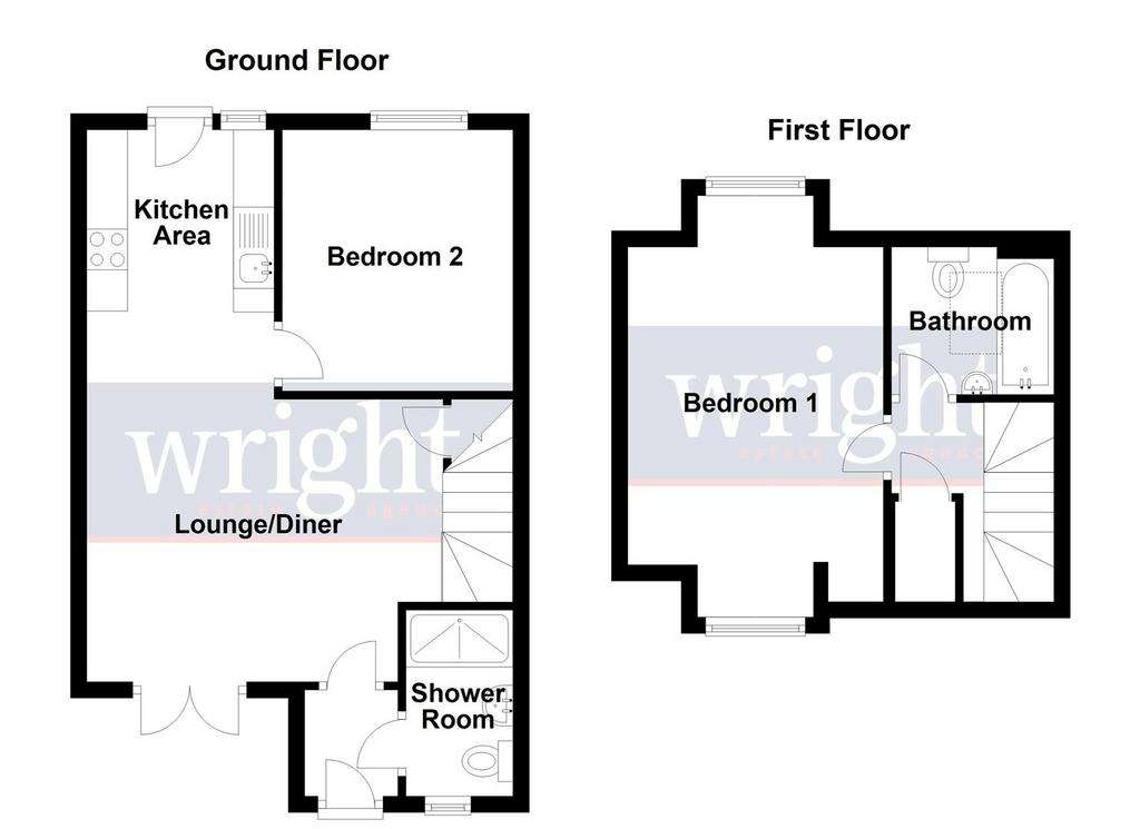 2 bedroom terraced house for sale - floorplan