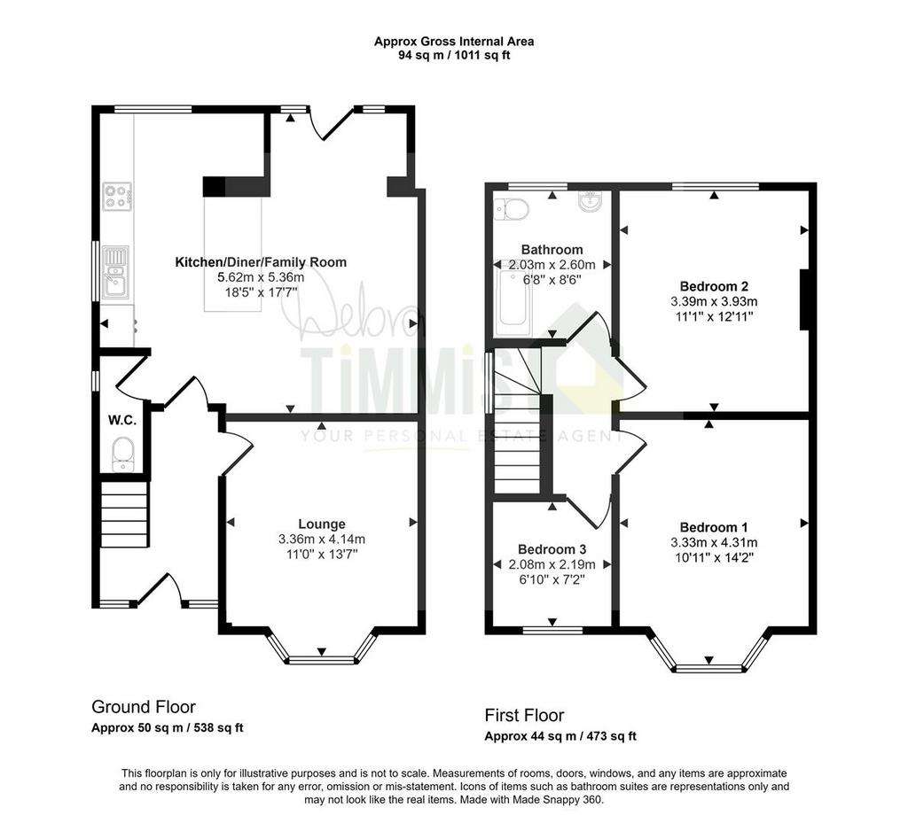 3 bedroom semi-detached house for sale - floorplan