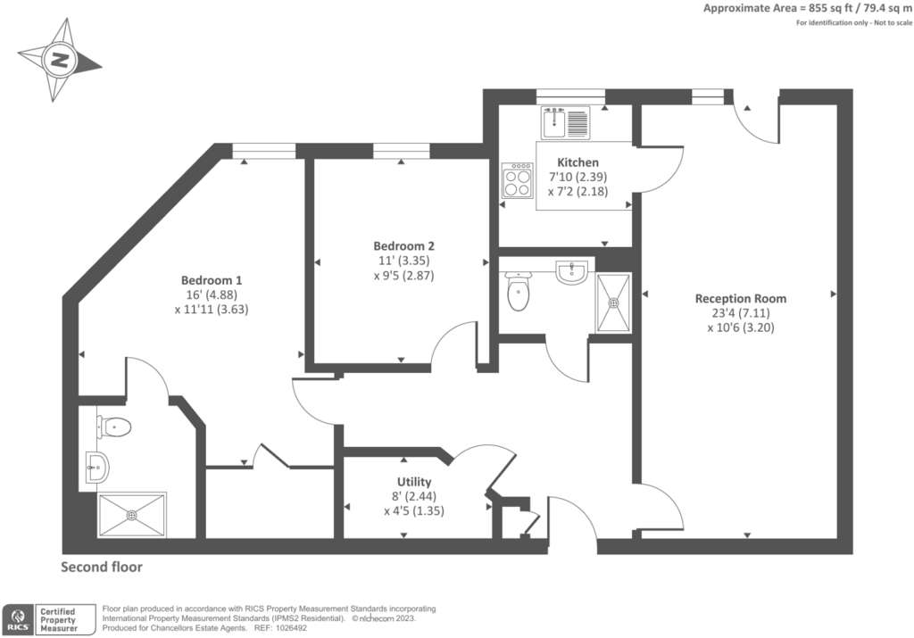 2 bedroom flat for sale - floorplan