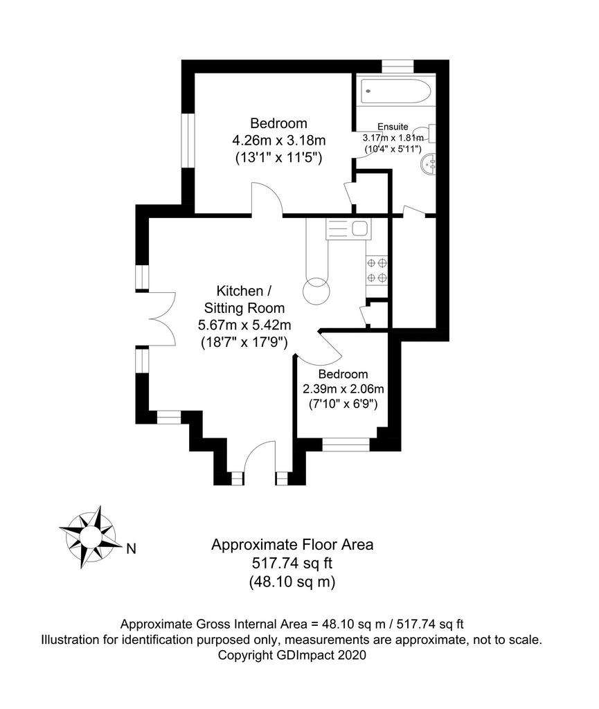 2 bedroom flat for sale - floorplan