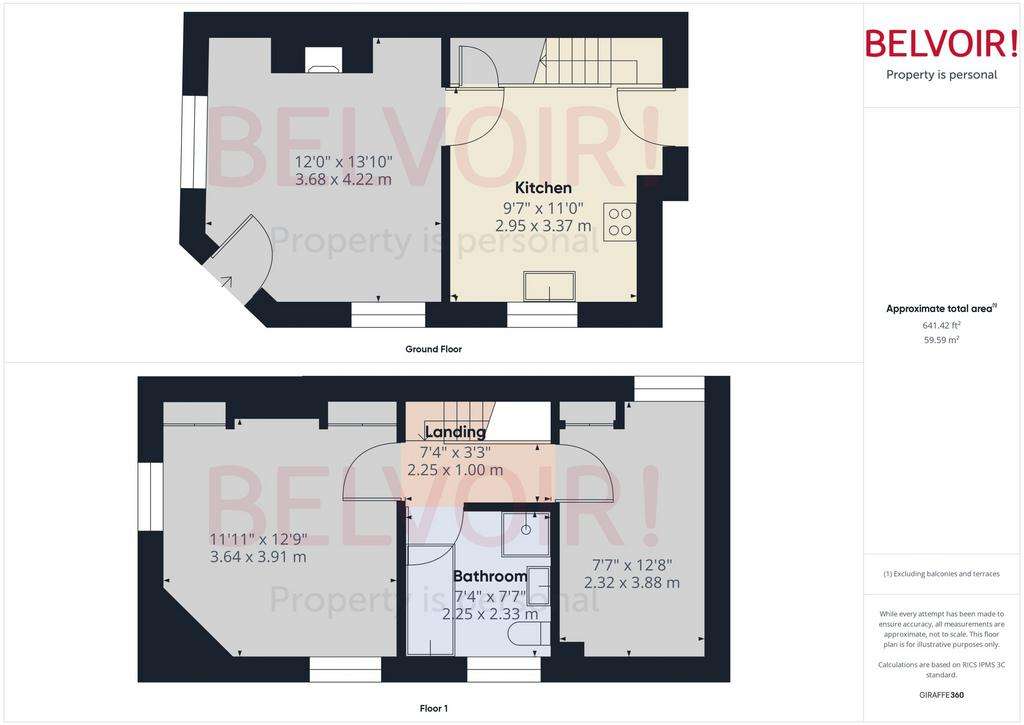 2 bedroom terraced house to rent - floorplan