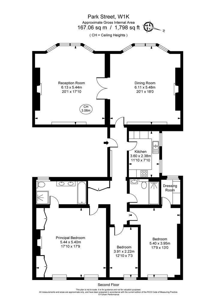 3 bedroom flat to rent - floorplan