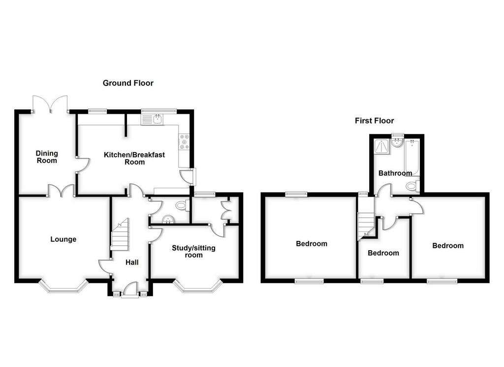 3 bedroom semi-detached house for sale - floorplan