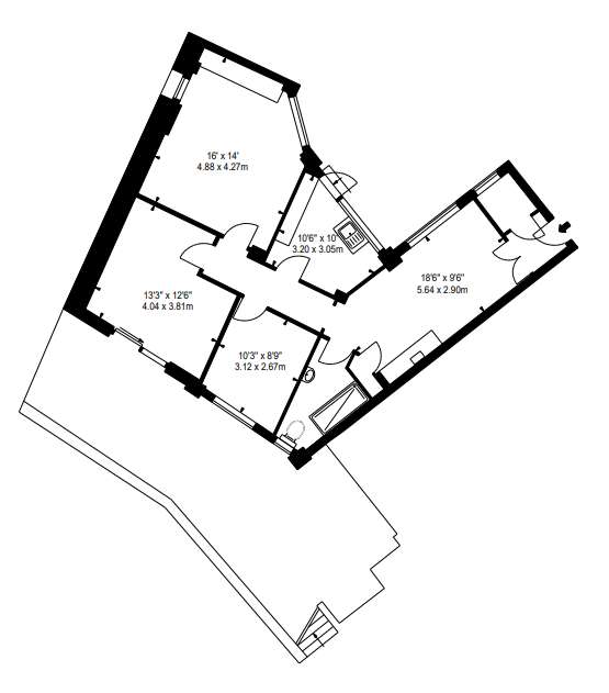 2 bedroom flat to rent - floorplan