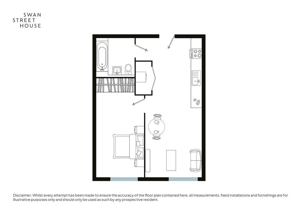 1 bedroom flat to rent - floorplan