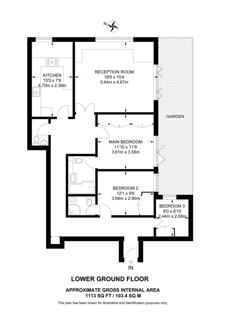 2 bedroom flat to rent - floorplan