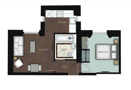 1 bedroom flat to rent - floorplan