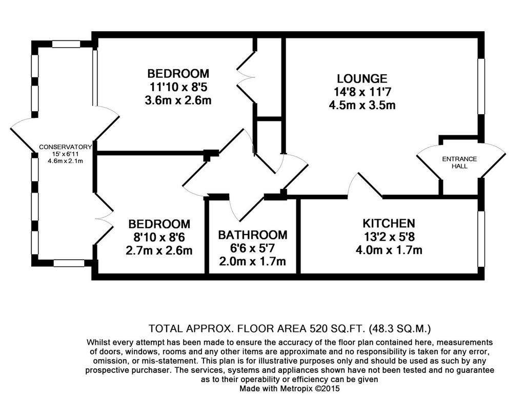 2 bedroom bungalow for sale - floorplan