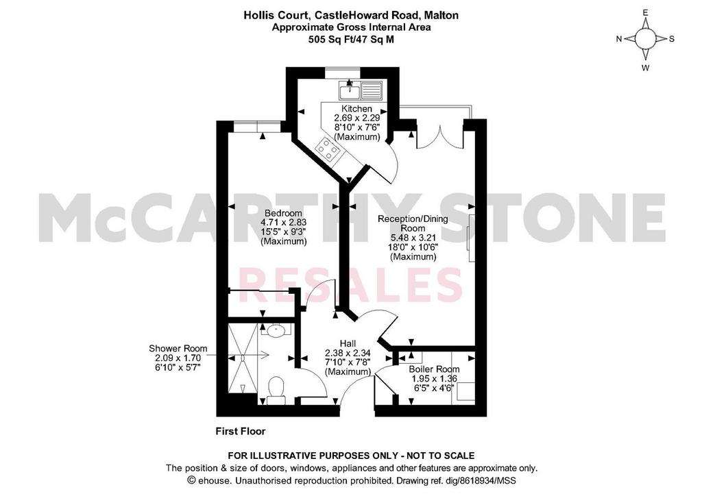 1 bedroom flat for sale - floorplan