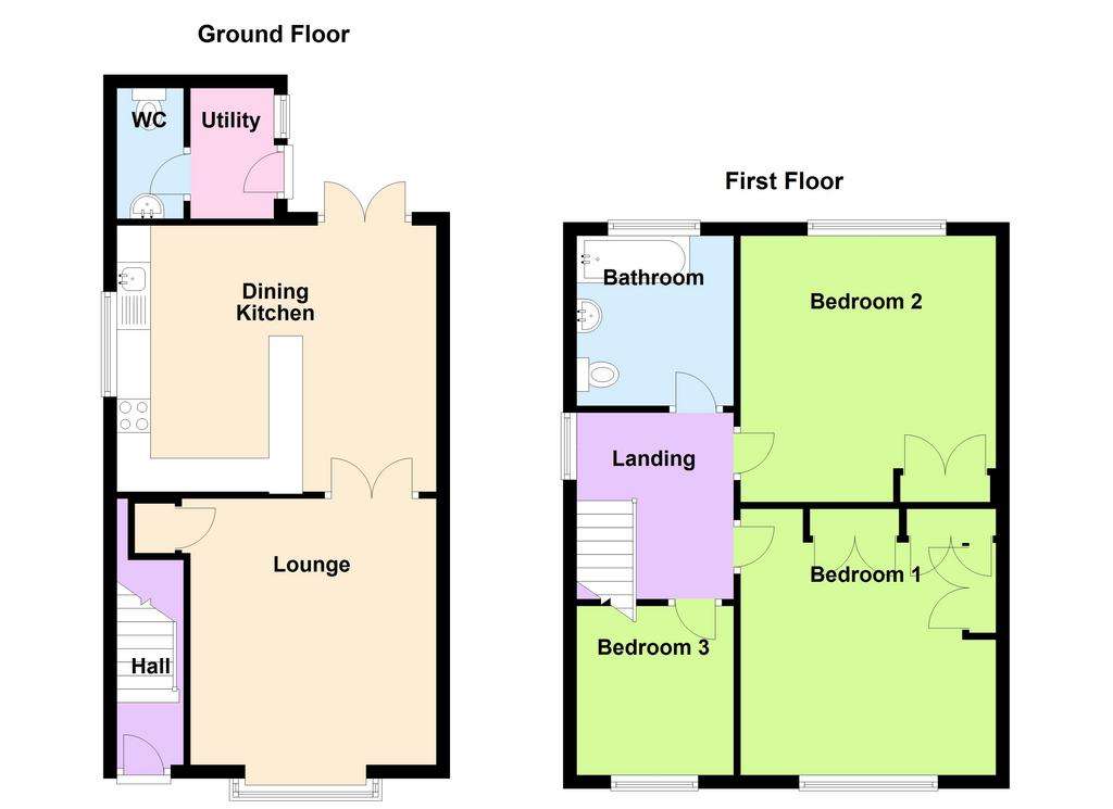 3 bedroom semi-detached house for sale - floorplan